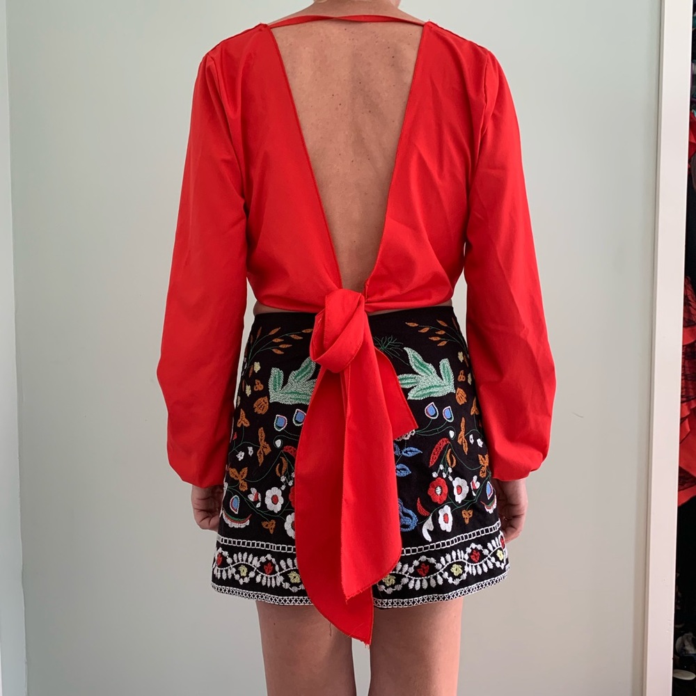 BBWM Woman Multicolored embroidered black skirt - Picture 5 of 5